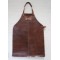 Lederen BBQ schort bruin premium nat. 2-dlg.