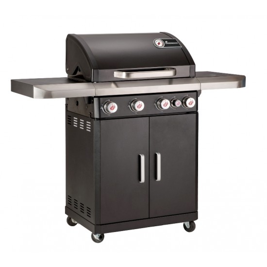 LM Rexon PTS 4.1 zwart gasbbq 4x3+1x3kW